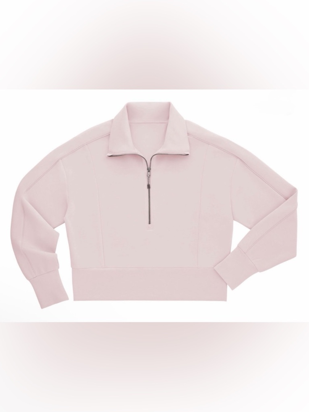 Women’s Light Pink Half-Zip Turtleneck Pullover Sweater Sz L